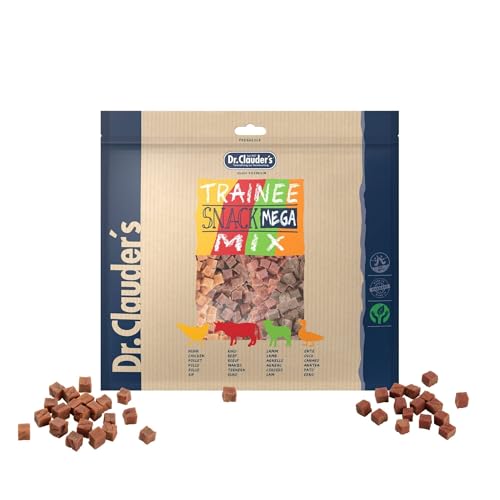 DR.CLAUDER'S - Trainee Snack Mega Mix | Leicht verdauliche Snacks aus 95% Fleisch mit Inulin für Hunde und Katzen. Nährstoffreiche Leckerlis im Frischebeutel | 500g