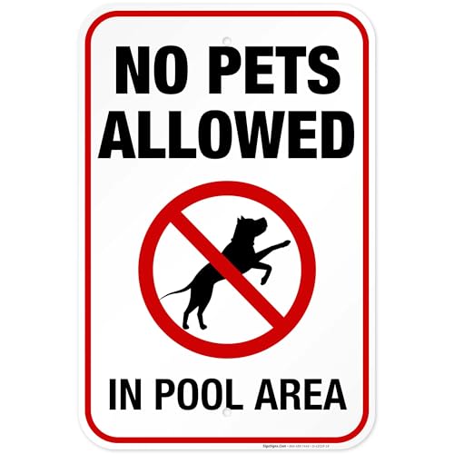 Letrero No Pets Allowed de Aluminio 12x18 pulgadas miniatura 1