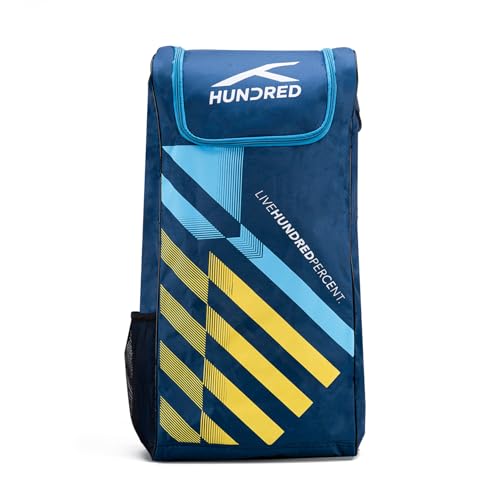 Image of Hundred Polyester Drive Cricket Kitbag | Spacious & Durable Sports Gear Bag for Bats, Pads, Gloves & Accessories | Waterproof, Heavy-Duty Zippers, Multiple Compartments(Navy)