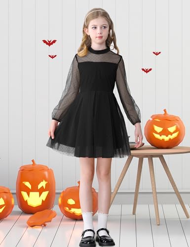 Durio Long Sleeve Dresses Polka Dots Mesh High Waist Dresses Fall Dresses for Special Occasion Spring Dresses4