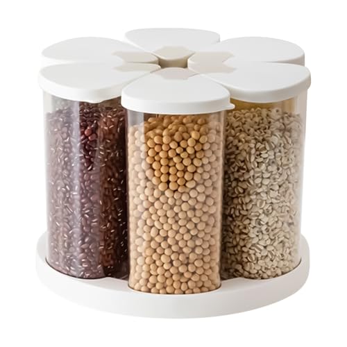 Dispensador De Granos: Contenedor Con Compartimento Circular, Recipiente Hermético, Soporte Para Cereales Y Arroz, Aparato De Carrusel De Clasificación De Cocina | Para Preparación De Comidas, Comesti