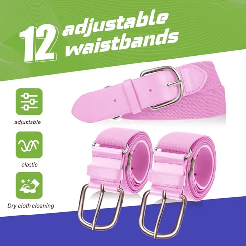 Image of Hercicy 12 Pcs Baseball Belts Softball Belts Bulk for Adult and Youth Adjustable