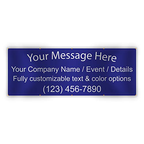 Custom 13Oz Vinyl Outdoor Banner Sign | 8'W X 3'H With Hem And Grommets | For Business Advertising, Real Estate, Schools Events, Holidays Or Any Personal Message.[Now Open, Now Hiring, For Rent] #TOP27