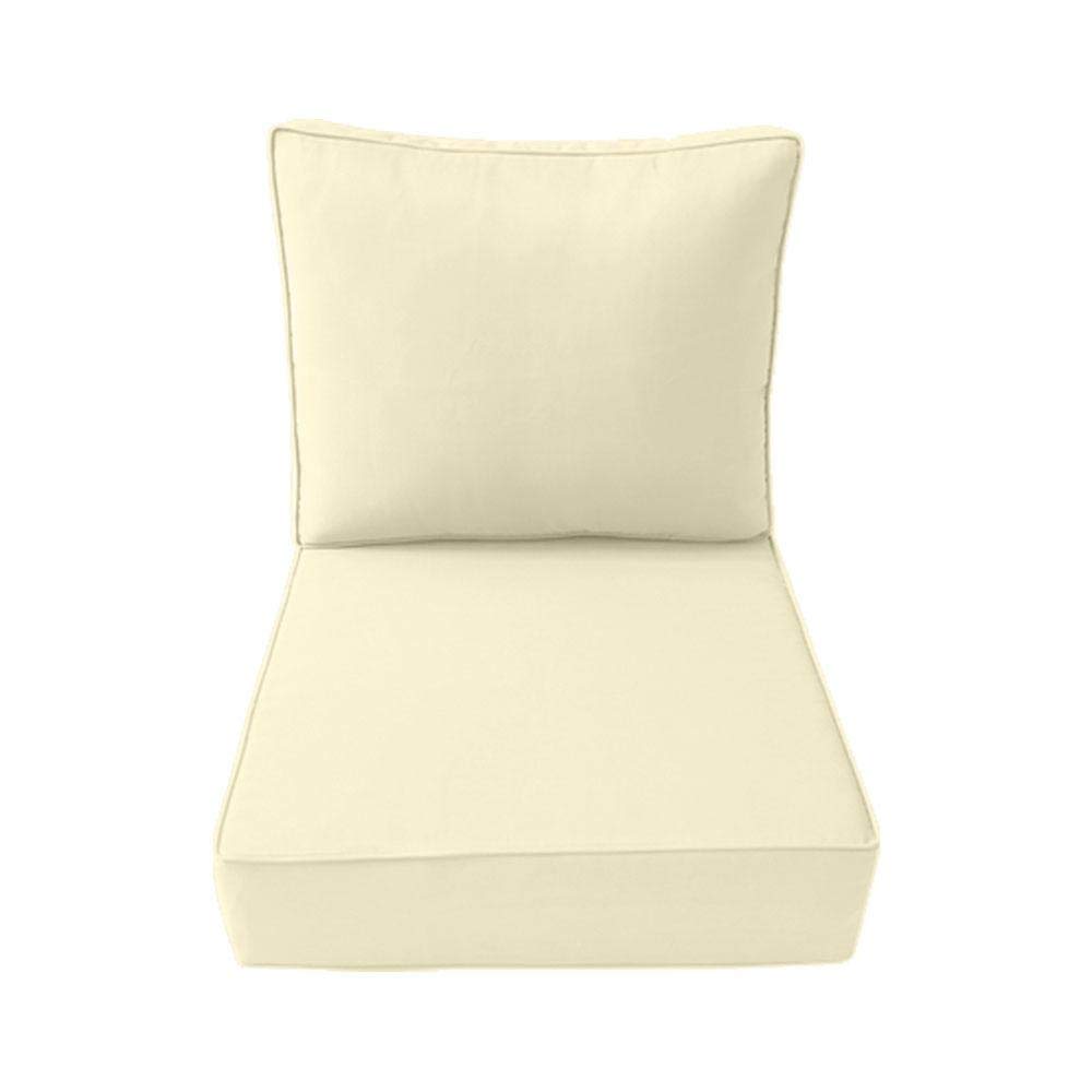 Prolinemax Piped Trim Medium 24x26x6 Deep Seat Back Cushion Slip Cover Set AD005