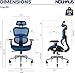 Nouhaus Ergo3D Ergonomic Office Chair Lumbar Support Mesh Office Chair with 4D Adjustable Armrest, Adjustable Headrest and Wheels, Mesh High Back Home Office Desk Chairs(Blue)
