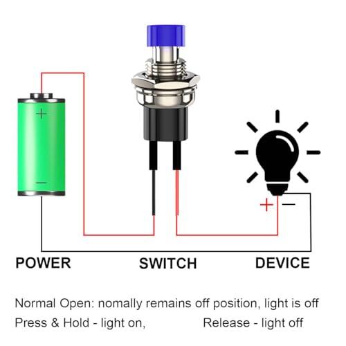 Gebildet E429 12Pcs 7Mm 3V-6V-12V-24V-230V/1A Prewired Mini Momentary Push Button,Spst Nomal Open On/Off 2 Pin Round Button thumb #4