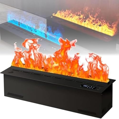 Chimenea Decorativa AutomáTico De Vapor De Agua con Llama Simulada 3D Simulada Llama Atomizada Realista Panel TáCtil Y Control Remoto Control para Hotel Y Bar,01,100cm/39.3in