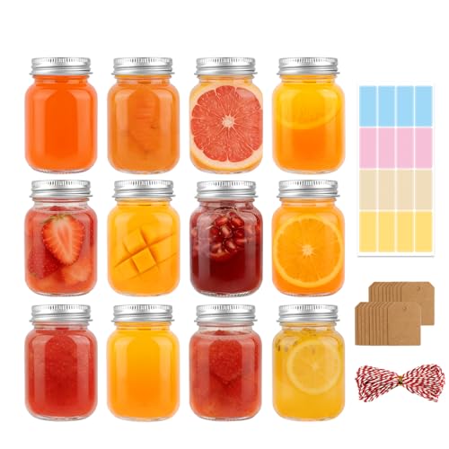CARBLIN 2 oz Mini Mason Jars with Lids Small Glass Shot Bottles With Caps