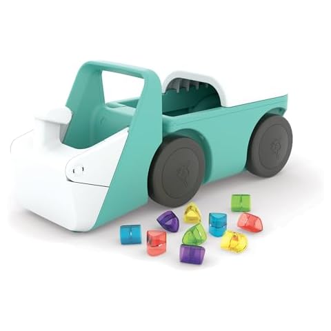 Chillafish Blockie 4-Wheel First Ride-on That Cleans up and Carries All Your Toys, 10 Play Blocks Included to Scoop in Digger-Style Action, Age 1-3 Years, Mint Cover