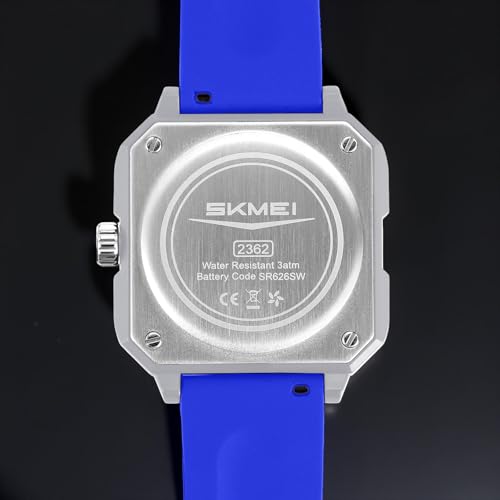 Image of SKMEI Silicone Men's Analog Quartz Sports Watch Waterproof & Trendy Wheels Rolling Design 2362