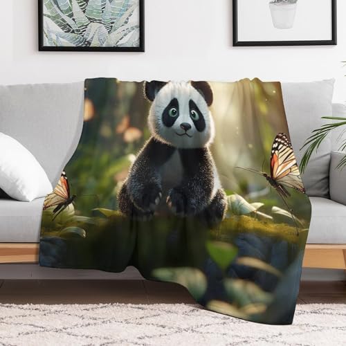 Couverture panda flannel douce et moelleuse pour canapé-lit enfant - 3