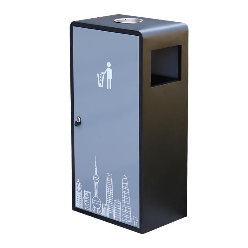 Cubo de Basura para Exterior Cubo de Basura para Cocina Cubo de Basura para Exterior Cubo de Basura Cuadrado de Acero Inoxidable Cubo de Basura para Parque comunitario Cubo de basu