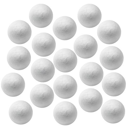 Luomorgo 20 Pack 2 Inch White Foam Balls for Crafts - Smooth Round Craft Supplies for DIY Decorations School Projects Party & Home Decor