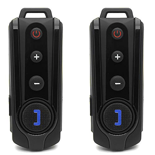 Waterproof Motorcycle Bluetooth Intercom, Helmet Bluetooth Headset with Noise Cancellation, Universal Off-Road Snowmobile Communication Systems, Range of Use Distance 1000M, 2 Pack
