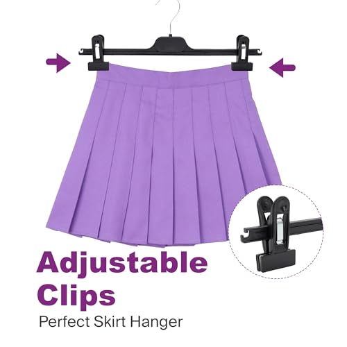 The Hanger Store 12 Strong Black Plastic Hangers With Adjustable Clips - Non-Slip, Rotatable Hook, Gentle on Clothes - Ideal for Organizing Trousers, Skirts, Jeans, Towels, and Sheets in Your Wardrobe The Hanger Store 12 Strong Black Plastic Hangers With Adjustable Clips - Non-Slip, Rotatable Hook, Gentle on Clothes - Ideal for Organizing Trousers, Skirts, Jeans, Towels, and Sheets in Your Wardrobe