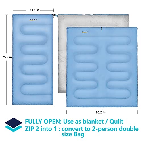 Rioyalo Ultralight Backpacking Sleeping Bag | Compact Lightweight Camping Sleeping Bags For Adult | 3 Season Cool/Warm Weather Hiking Sleeping Bags With Compression Sack In Rectangular - 75 X 33 In #TOP3