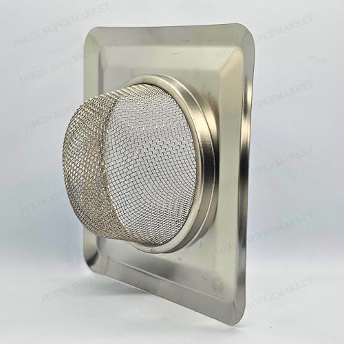 Image of Square Stainless Steel Kitchen Strainer 11 CM Sink Jali, Drain Filter, Anti Clogging Mesh Hair Catcher Drain Cover (ONLY for Square Sink) (New VER 2.0)