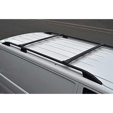 ALVM Parts & Accessories Black Alu Cross Bar Rail Set For Roof Side Bars To Fit Transit Custom 12+ Cover