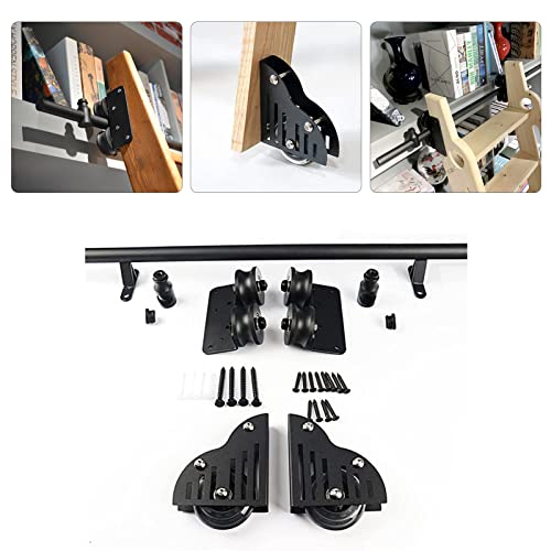 Kit de rails pour échelle mobile en tube rond pour créer une bibliothèque de style loft - 5