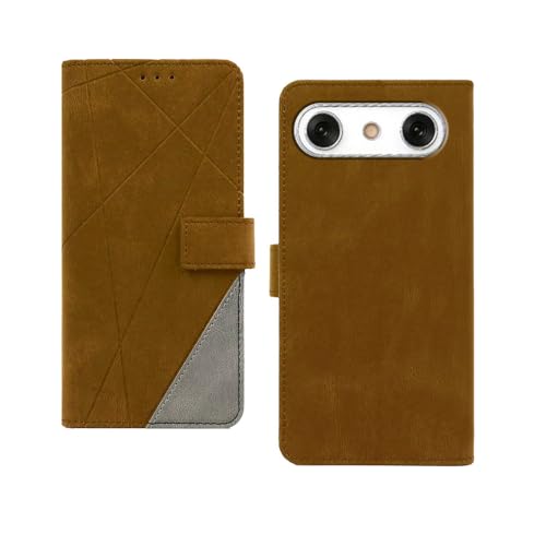 Image of amazon basics Lava Agni 4 5G Flip Cover | Card Pockets Wallet & Stand | Flip Cover for Lava Agni 4 5G (Brown with Grey)