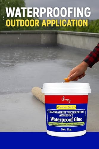 Image of Waterproof Transparent Glue with Brush | Anti-Leakage Agent Coating| Invisible Crack Sealant Super Strong Gel Adhesive for Roof, Bathroom Wall, Window, Tile & mildew (300 gm, WaterProof Glue)