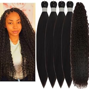Black Boho Braiding Hair Pre stretc...