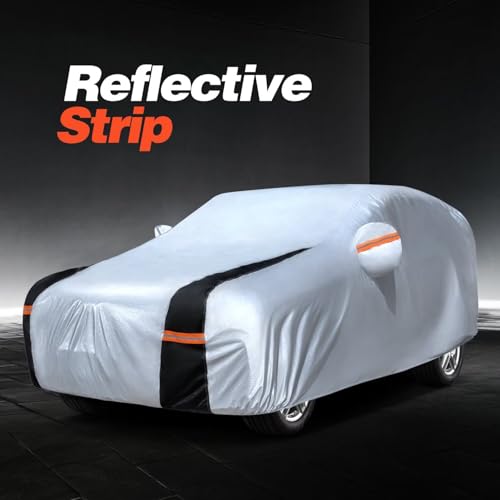 Image of Large SUV Car Cover for Ford Expedition 100% Waterproof All Weather, Heavy Duty Outdoor Full Exterior Covers Rain Sun Wind UV Hail Protection.