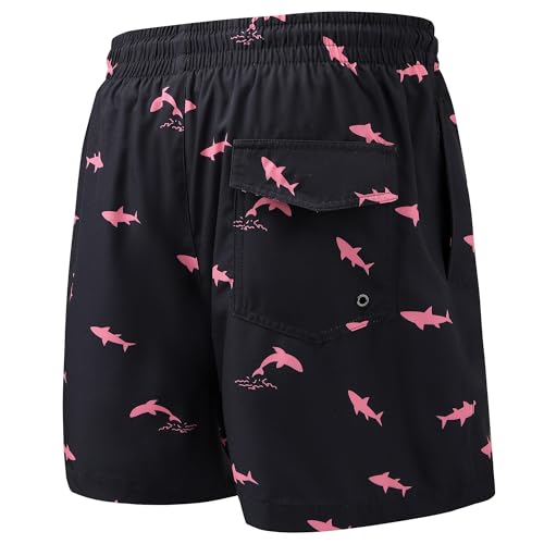 Mens Swim Trunks, 5 inch Quick Dry Swimming Board Shorts Bathing Suit with Compression Liner and 4 Zipper Pockets2