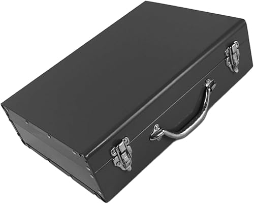 Caja de herramientas de metal grueso, caja organizadora de herramientas portátil con asa, pequeña caja de almacenamiento para artesano, automotriz y