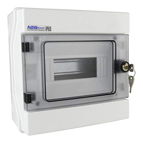 Elektro-Plast Verteilerkasten Kleinverteiler RH-8/Z AP Schloß IP65 8Module 36.9 VDE E-P 4033, 1, Grau