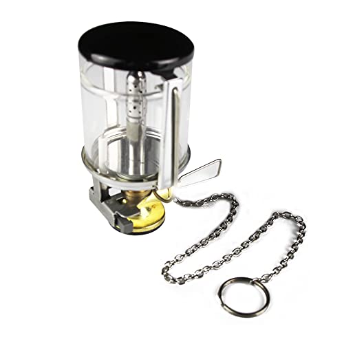 HXBER Mini Portable Bright Camping Lantern Gas Light Outdoor Fishing Picnic Tent Lamp Home Garden Hung Glass Lamp, Transparent