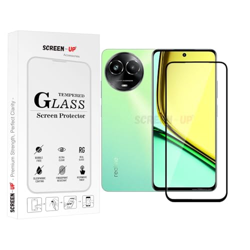 Image of ScreenUp Tempered Glass For Realme C67 5G - Ultra Clear, 9H Scratch Resistant, Full Coverage, Easy Install Screen Protector