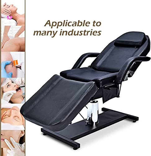 Icoget Tattoo Chair Bed Table Station For Client W/Adjustable Angle Height - 360°Swivel Hydraulic Lash Bed Chair - Facial Aesthetic Bed For Spa, Massage, Dentists - Black #TOP5