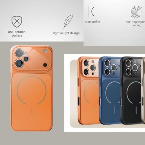 Image of Converter Case for iPhone 12 | Premium Protective Mag-Safe Cover | iPhone 17 Pro / iPhone17 Pro Max Series Style Design | in-Built Camera Guard | Wireless Charging Compatible (Orange)