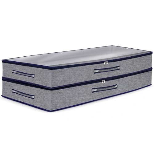 Image of Storite 2 Pack 53 L Foldable Underbed Storage Bag - Blankets Clothes