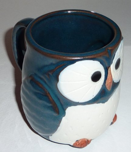 Midnight Blue OWL Smooth Ceramic Mug by Globally Cute