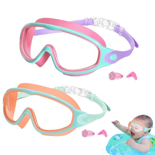 Gafas para niños – Gafas para niños accesorios de natación – Gafas antivaho con clip para la nariz, gafas de protección UV para jóvenes, niños y niñas, playa, piscina, verano