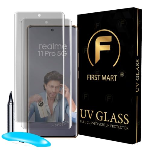 Image of FIRST MART Matte UV Tempered Glass for Oppo Reno 11 and Reno 11 Pro, 2 Pack | Anti-Glare Curved Screen Protector, 9H Scratch Resistant, Fingerprint Compatible, Case-Friendly