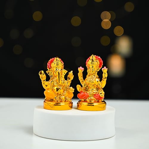 Image of ZAICUS Laxmi Ganesh Idol Set - Goddess Lakshmi & Lord Ganesha Murti for Home Mandir, Puja, Diwali & Housewarming Gift