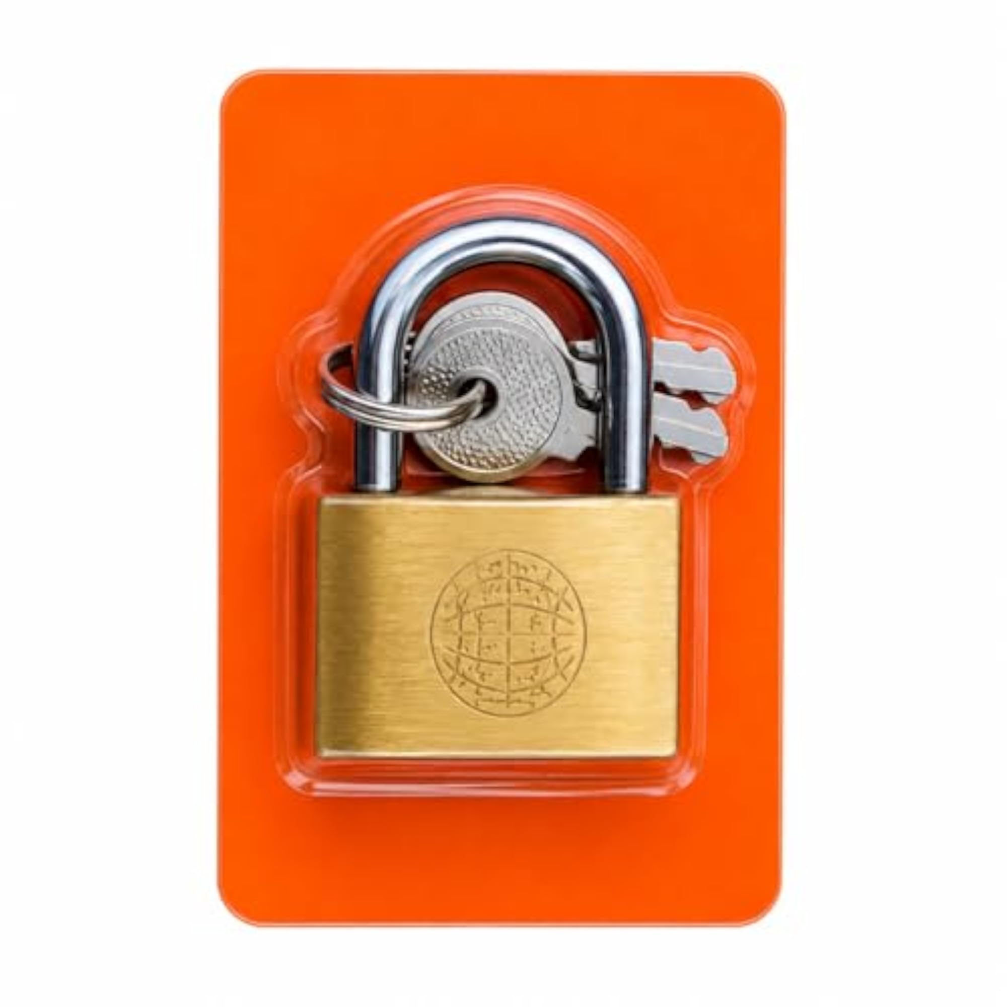 Brass Padlock with Keys, Heavy Duty Security Lock