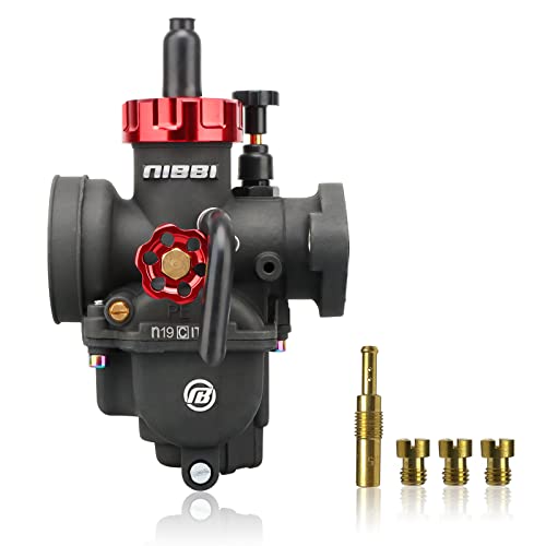 NIBBI PE 28mm Carburador Alto Rendimiento para Motos 200cc-250cc con Revestimiento Protector Incluye Brida y Boquilla Compatible con Cross, Dirt Bike, Pit Bike, ATV, Motocross y Mini GP