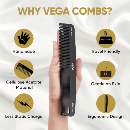 Peine Negro Handmade Vega HMBC-101 1 Pza miniatura 4