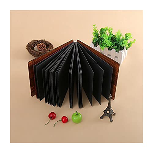 Image of Scrapbook Photo Album Memory Book With Wooden Hard Cover (14 Inch x 10 Inch, Design-1)
