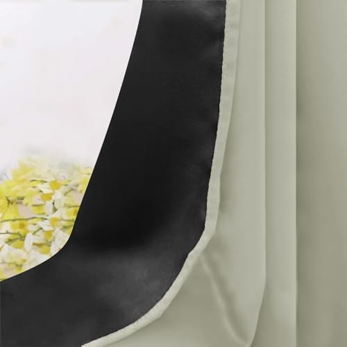 Image of HOMEMONDE Door Curtains 7 Feet Set of 2 - Thermal Insulation Blackout Curtain, Black Backing & Rod Pocket Style Drapes - (84 Inch, Off White)