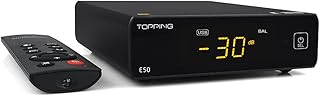 TOPPING E50 ES9068AS MQA DAC, XMOS XU216 USB DAC, USB/SPDIF Optiacl/Coaxial to TRS Balanced/RCA Digital-Analog Converters, Support DSD512 (Native) PCM32Bit/768kHz, Hi-Res Audio DAC (Black) 1