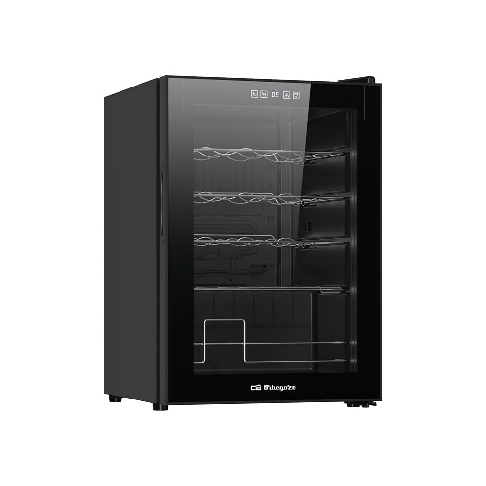 Orbegozo Vinoteca con compresor VCO 2000, volumen 53 litros capacidad para 20 botellas, refrigeracion por compresor, temperatura 5-18º, clase G, R600a