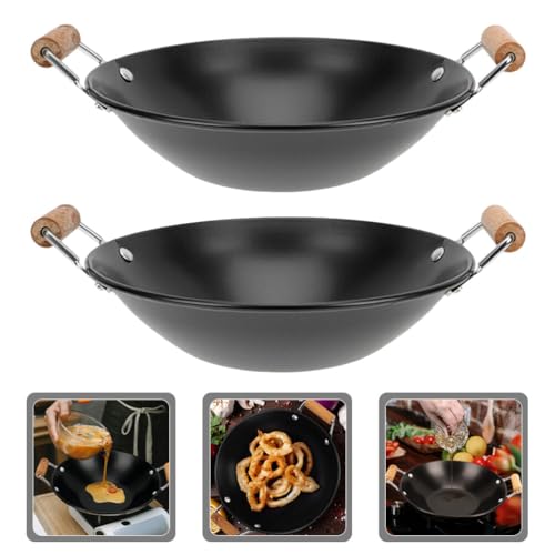 HEMOTON 2 Unidades Chapa De Aço Inoxidável Panela Frigideira Inox Fornecimento De Cozinha Frigideira