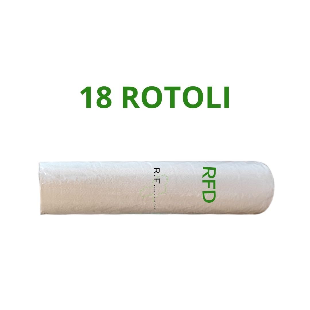 Rotolo Lettino Medico Carta Doppio velo Imbustato Singolarmente - 18 Rotoli - Offerta Lenzuolino estetica in Pura Cellulosa Made in Italy per estetista massaggio terapie