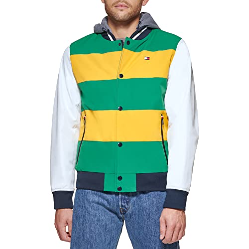 Tommy Hilfiger Herren Modischer angenähter Jersey-Kapuze Fashion Bomber, Goldgelb, XXL – Ansicht 1
