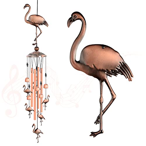 Flamingo Copper Wind Chime, Bird Wind Chimes, Flamingo Decor, Wind Chime Outdoor, Flamingo Gifts for Women, Gifts for Women, Mom Gifts, Garden Gifts, Garden Decor, Yard Decor